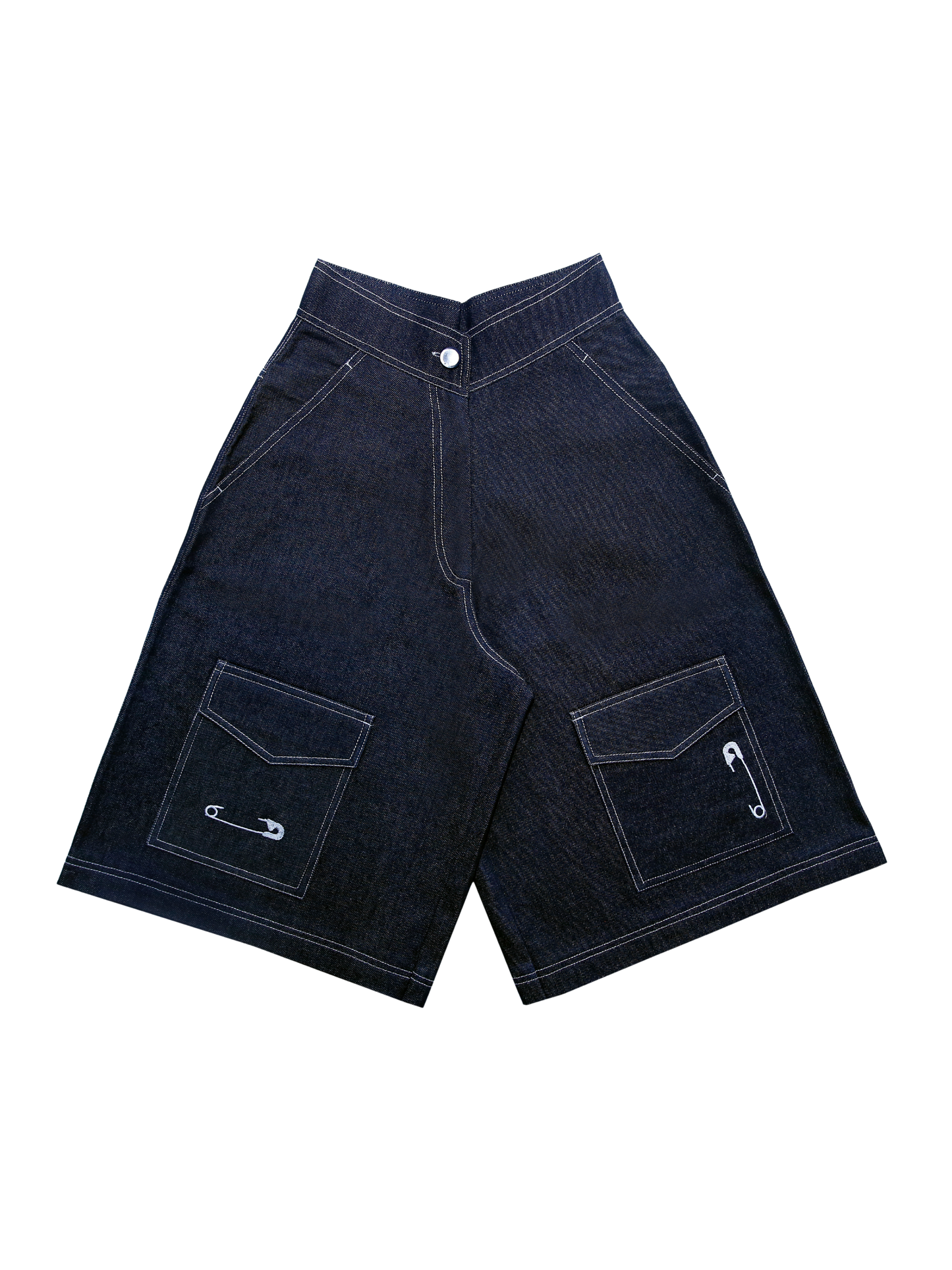 pinned down denim jorts