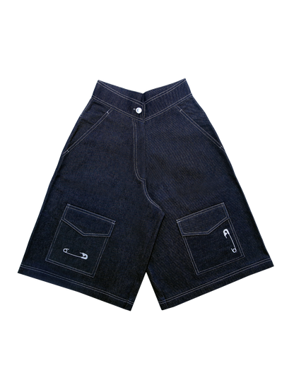 pinned down denim jorts