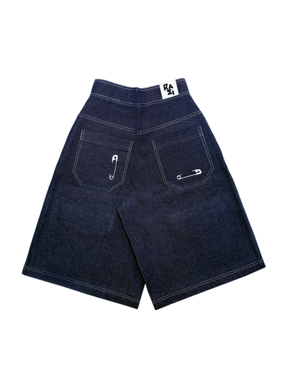 pinned down denim jorts