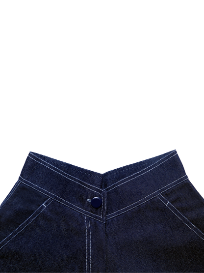 pinned down denim jorts
