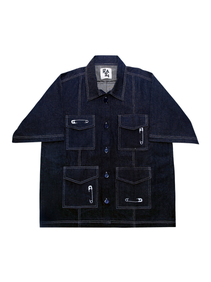 pinned down denim shirt
