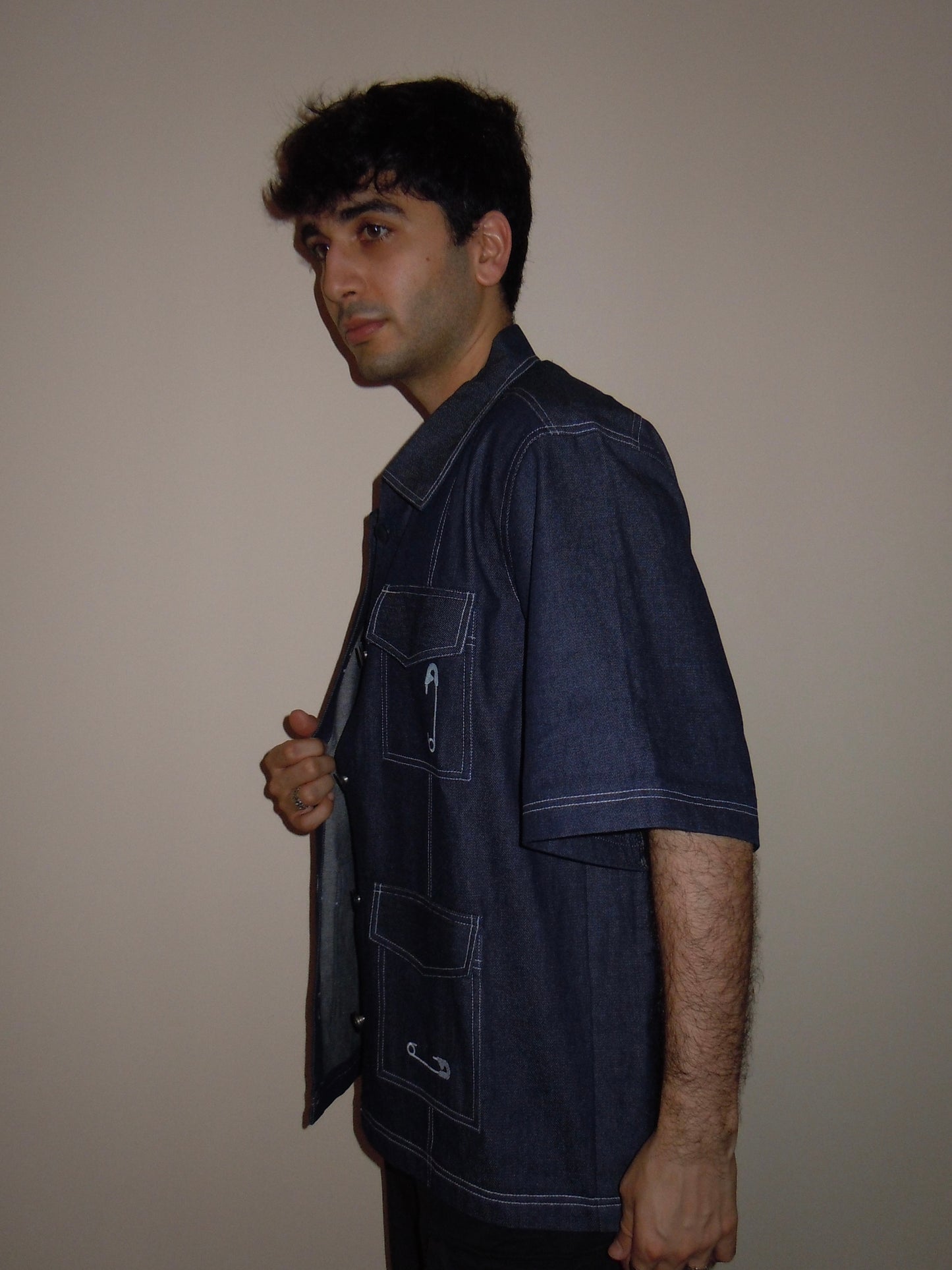 pinned down denim shirt