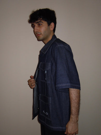 pinned down denim shirt