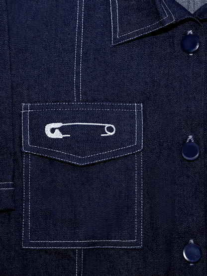 pinned down denim shirt