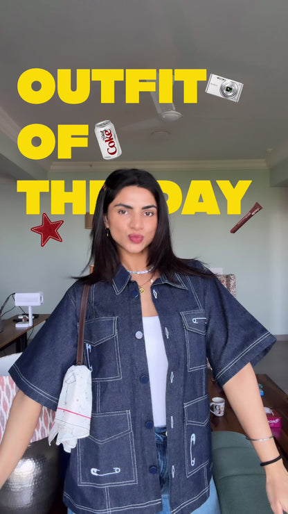 pinned down denim shirt